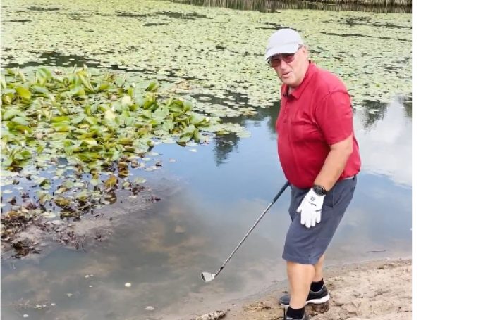 Ball rescued from a watery grave