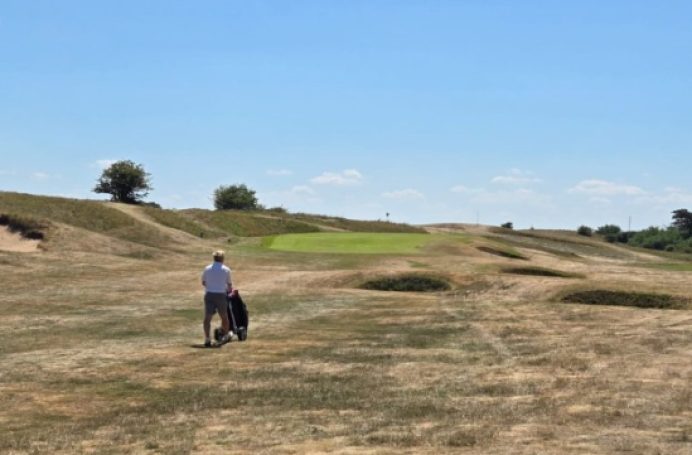 Dave wondering up to he's tee shot